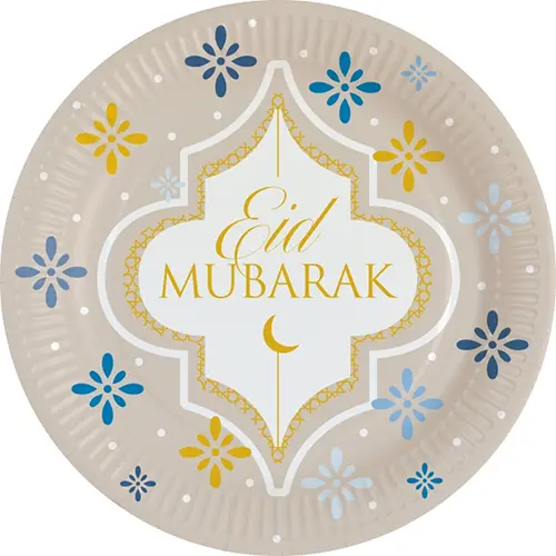 Lot De 8 Assiettes 23Cm Eid Ramadan - Amscan