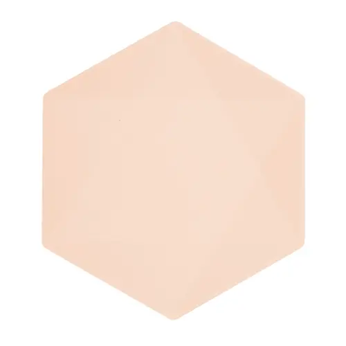 Lot de 6 Assiettes Hexagonales Décor Abricot 26cm