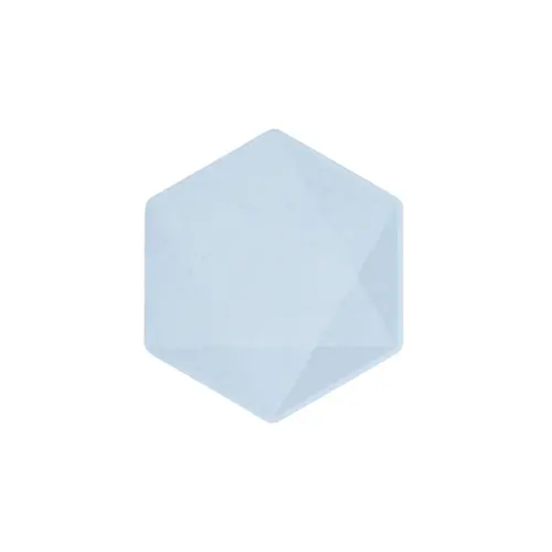 Lot de 6 Assiettes Hexagonales Décor Bleu 15cm