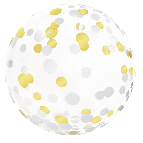 Confetti Bubble 18" Doré et Argent - FDS