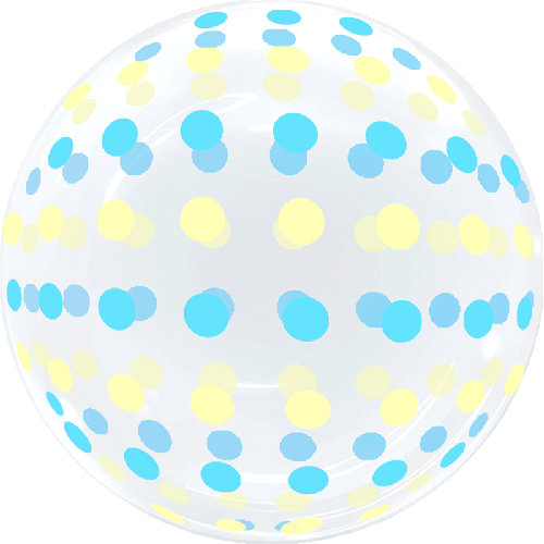 Dots Bubble 18" Bleu et Jaune - FDS