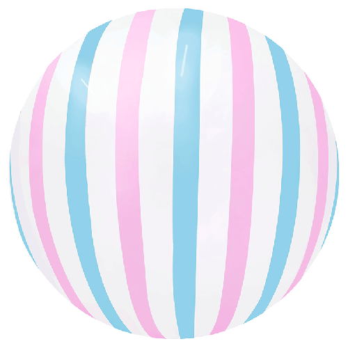 Stripe Bubble 18" Rose Bleu - FDS