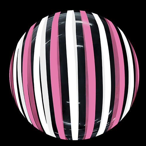 Stripe Bubble 18" Rose Blanc