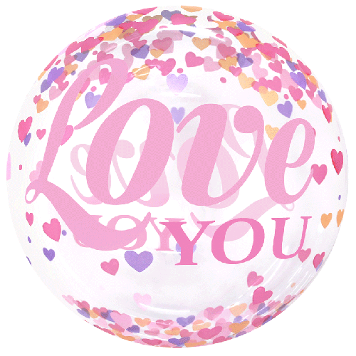 Printed Bubble 20" Love You