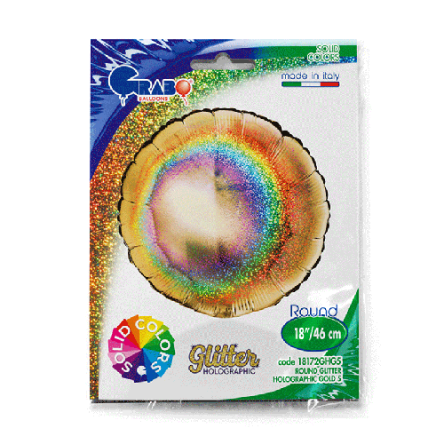 Rond Glitter Holographique Gold 18" - Grabo