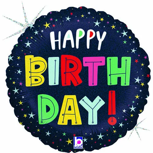 Birthday Colorful Étoiles 9" Vrac - Grabo