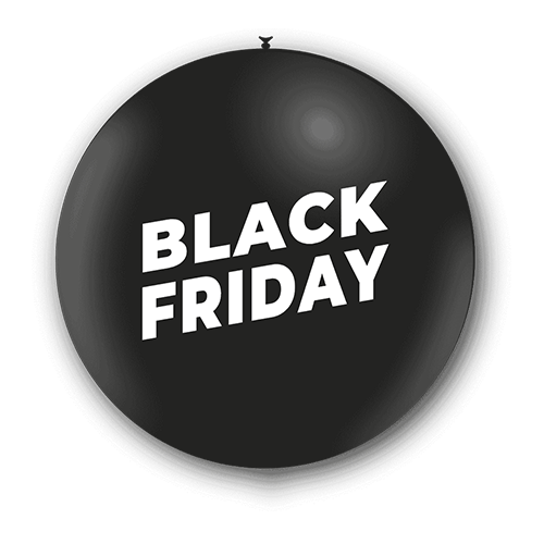 1 balloon 3' Printed Black Friday black air 4 faces - Balloonia