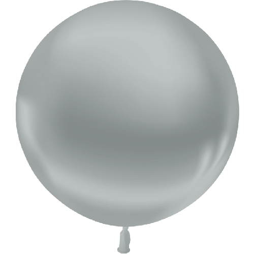 1 Latex  Metal Argent 3' (90cm) Vrac - Balloonia