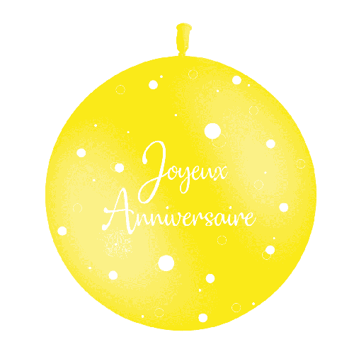 1 Bal 3’ 90Cm Anniversaire Pois P22 Imp Jaune Air