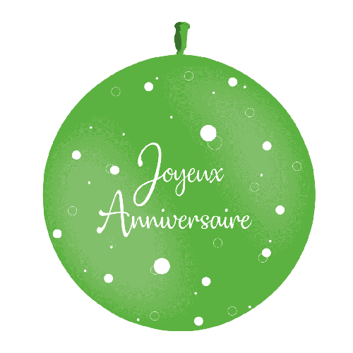 1 Bal 3′ 90Cm Anniversaire Pois P38 Imp Vert Air