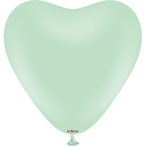 12" Heart Macaron Green 25ct FDS - Kalisan