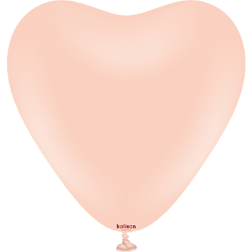 12" Heart Macaron Salmon 25ct - Kalisan