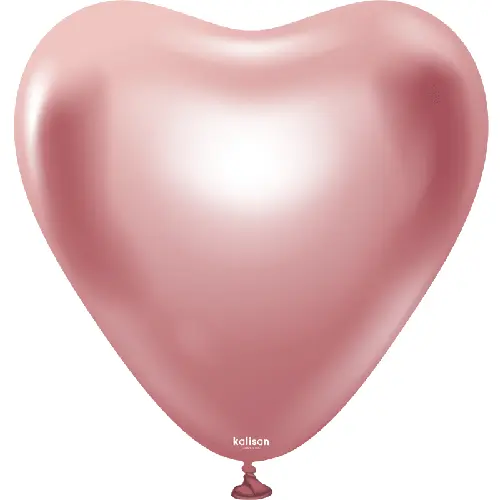 12" Heart Mirror Pink Latex 25ct - Kalisan