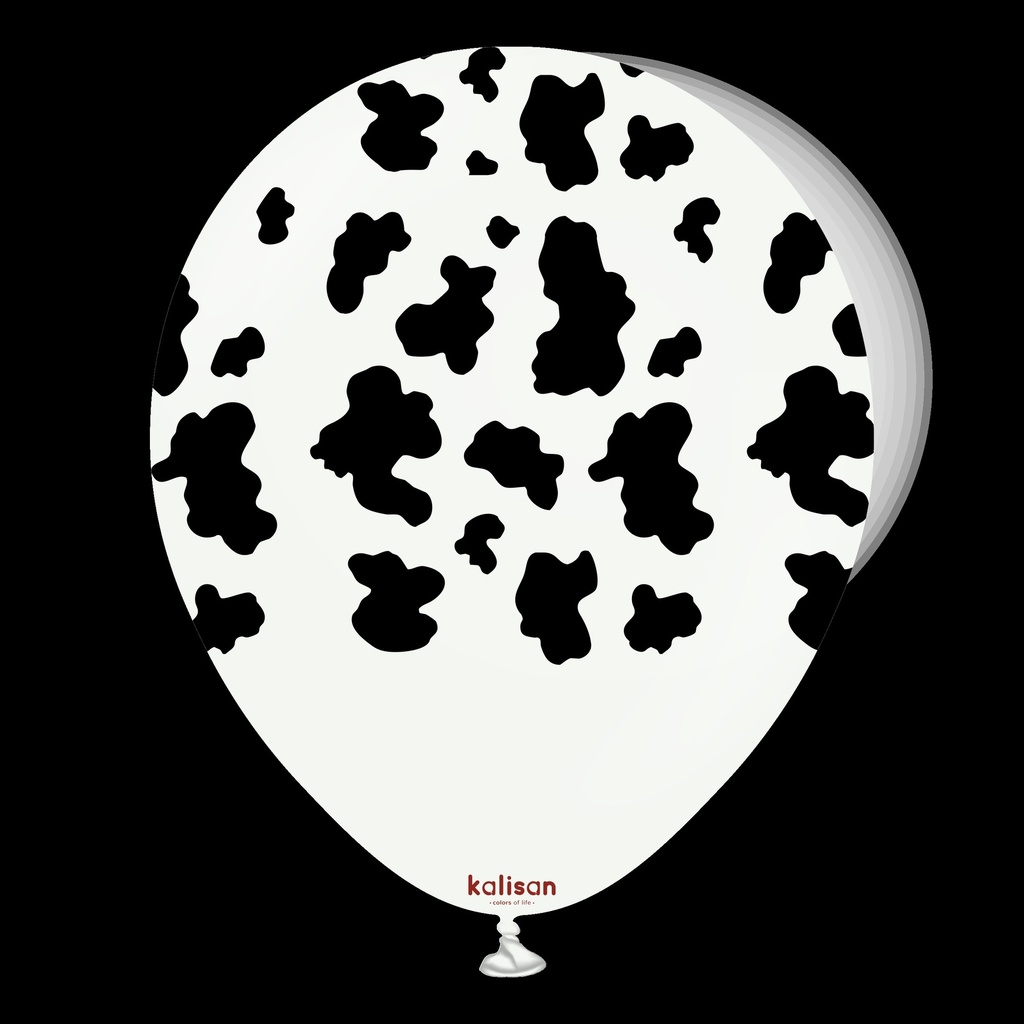 12"  White Imprimé Vache 25 Bal- Kalisan