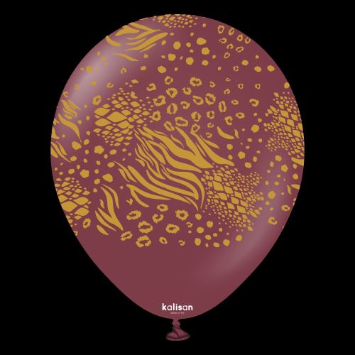 12"  Burgundy Imprimé Safari Mutant 25 Bal- Kalisan