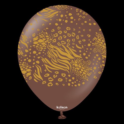 12"  Chocolate Brown Imprimé Safari Mutant 25 Bal- Kalisan