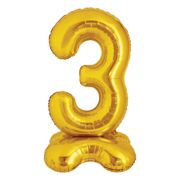 1 alu 40" Gold Standing number '3' - Prima