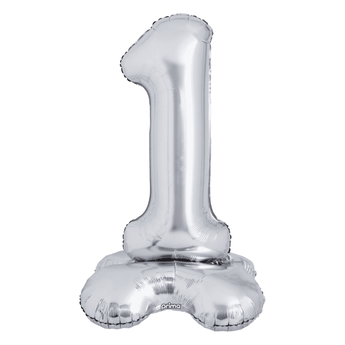 1 alu 40" Silver Standing number '1' - Prima
