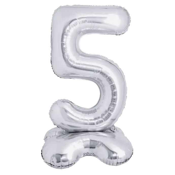 1 alu 40" Silver Standing Number '5' - Prima