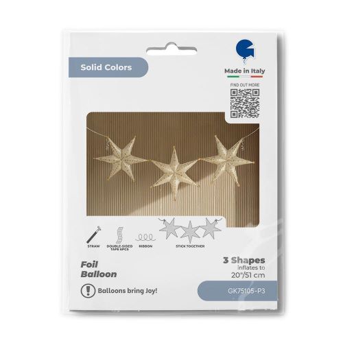 Guirlande 3 étoiles Or 20" - Grabo