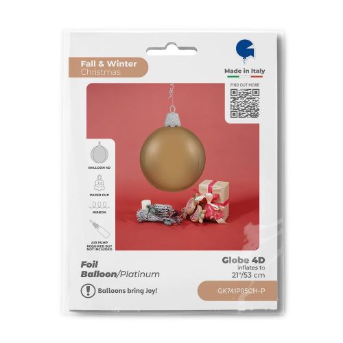 Boule de noël Platinium champagne 21" - Grabo