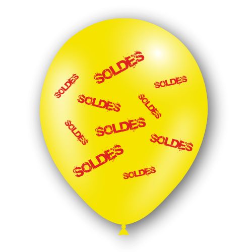 8 Ballons Hg112 Jaune Imprimé Tat Soldes 12" - Balloonia 