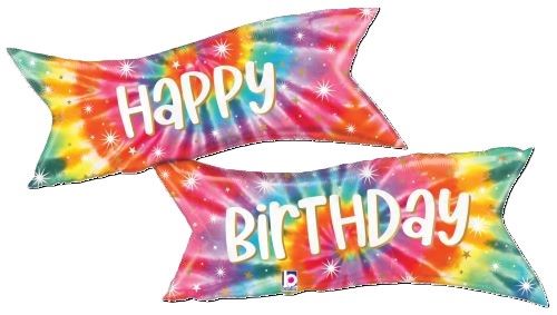 Tie dye banner Birthday 45" - Grabo - FDS