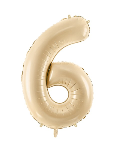 1 Alu Chiffre "6" Beige 28" ( 72cm ) 