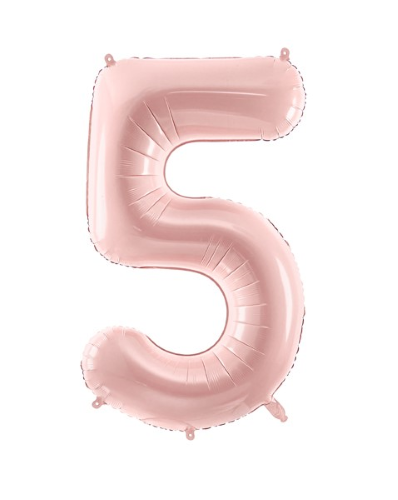 1 Alu Chiffre "5" Rose clair 28" ( 72cm )