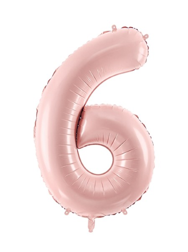 1 Alu Chiffre "6" Rose clair 28" ( 72cm )