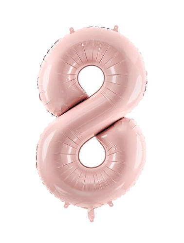1 Alu Chiffre "8" Rose clair 28" ( 72cm )