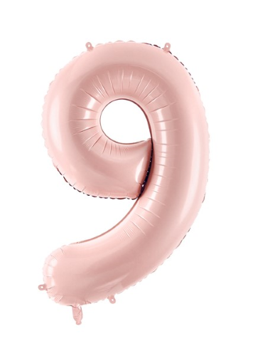 1 Alu Chiffre "9" Rose clair 28" ( 72cm )