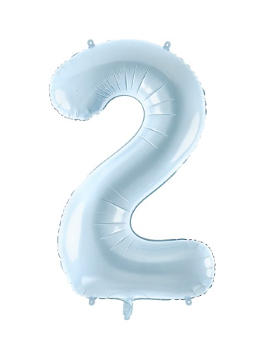 1 Alu Chiffre "2" Bleu ciel 28" ( 72cm ) 