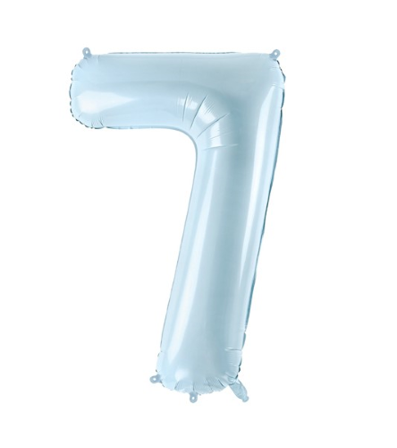 1 Alu Chiffre "7" Bleu ciel 28" ( 72cm ) 
