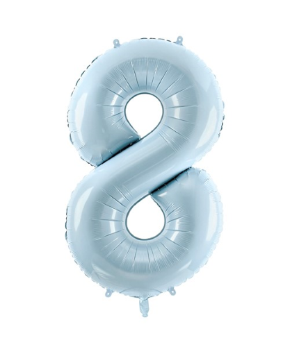 1 Alu Chiffre "8" Bleu ciel 28" ( 72cm )  