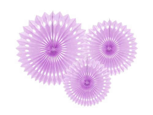 Lot de 3 Rosettes décorative de diamètre 20/25/30cm Violet
