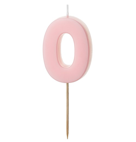 1 Bougie Rose numéro " 0 " de 5.5 cm