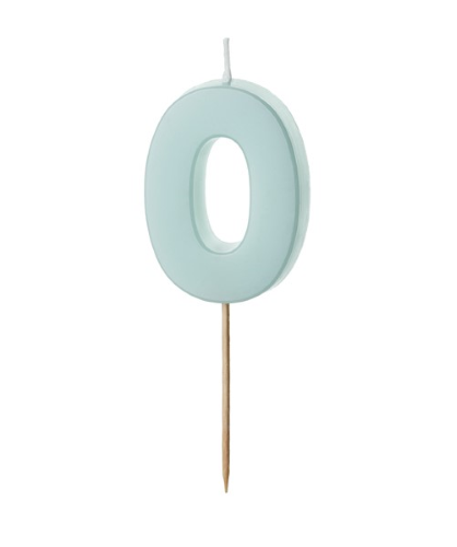 1 Bougie Bleu numéro " 0 " de 5.5 cm 