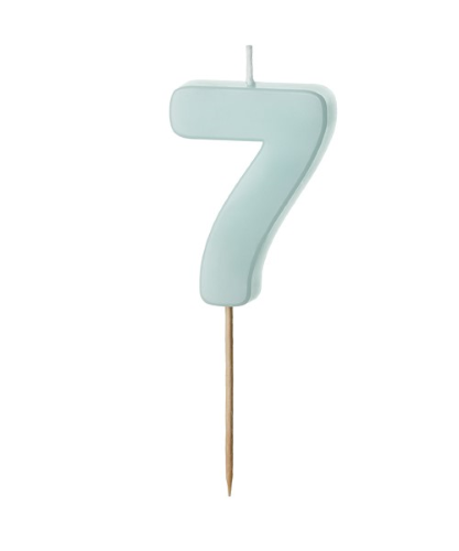 1 Bougie Bleu numéro " 7 " de 5.5 cm 