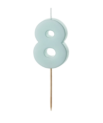 1 Bougie Bleu numéro " 8 " de 5.5 cm 