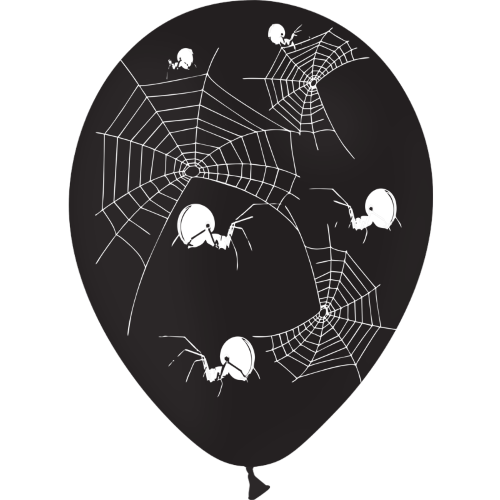 8 Bal Araignée 12" Noir - Imprimé - FDS