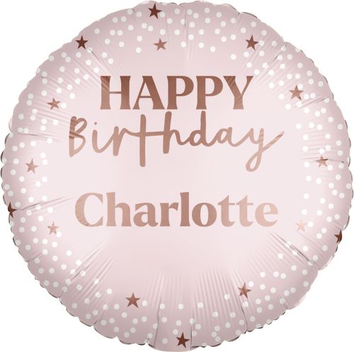 Alu à personnalisé Happy Birthday Rose de 46cm