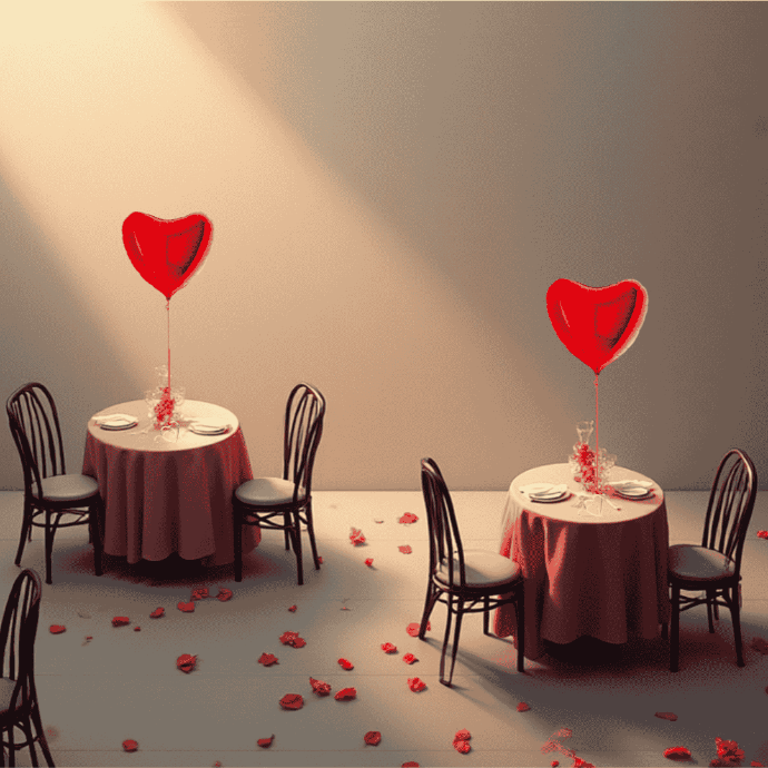 Kit décor 10 Tables st valentin - restaurant