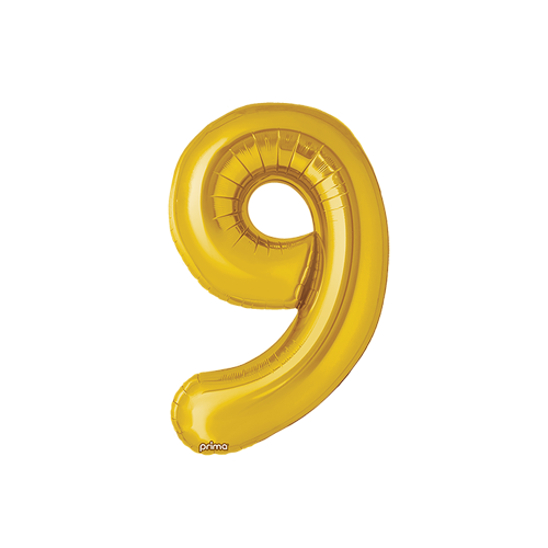 [PF-GLD9-16] Poche de 2 Alu 16" Chiffre 9 Gold - Prima