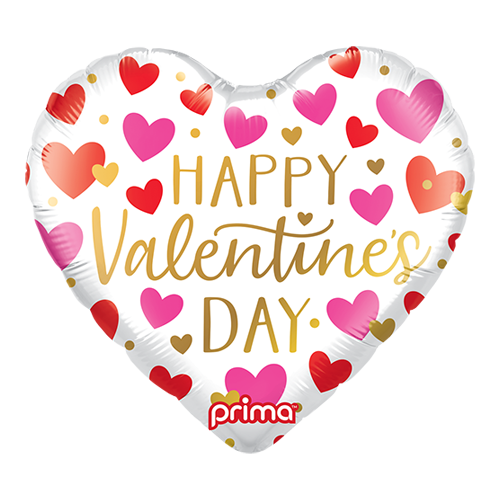 [PF-0070-18] 1 Alu 18" coeur Happy valentine's day red pink - Prima