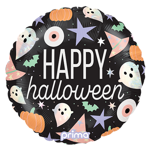 [PF-0006-18] 18" Rond Happy Halloween Holographic Icons - Prima