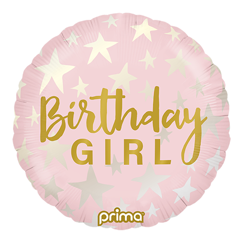 [PF-BGST-18] 1 Alu 18" Rond Birthday Girl Stars - Prima