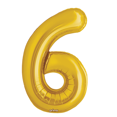 [PF-GLD6-34] 1 alu 34" Chiffre 6  Gold - Prima