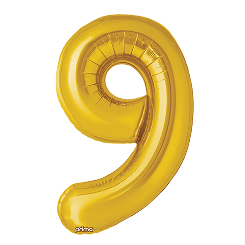 [PF-GLD9-34] 1 alu 34" Chiffre 9  Gold - Prima
