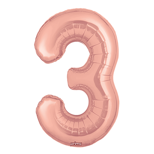 [PF-RGD3-34] 1 alu 34" Chiffre 3  Rose Gold - Prima